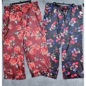 Inc International Concepts Satin Pajama Pants Floral Prints XXL Loungewear